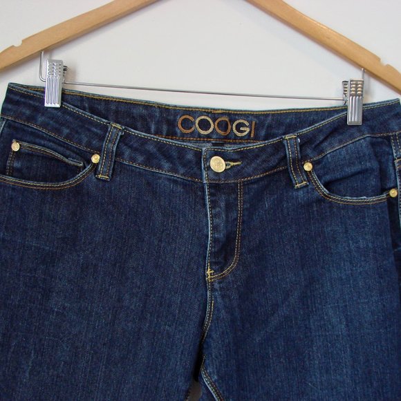 COOGI Bootcut Jeans Tall Dark Wash Stretch Embroidered Coogi Logo Size 12 - Picture 3 of 16
